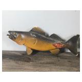 2 - Vintage Chalkware Grain belt Wall Hanging Fish Advertisement Decor