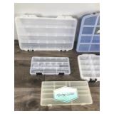 Lot of 5 Plastic Tackle Boxes