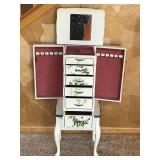 Wood Jewelry Stand with Flowers Painted on It