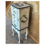 Wood Jewelry Stand with Flowers Painted on It