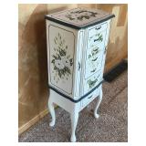 Wood Jewelry Stand with Flowers Painted on It