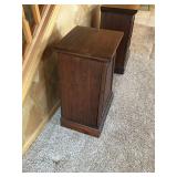 Pair of Wood Night Stands with Shelving