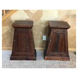 Pair of Wood Night Stands with Shelving