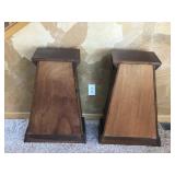 Pair of Wood Night Stands with Shelving