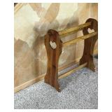 Wood Quilt Rack with Hearts Carved out on the Side