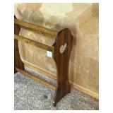 Wood Quilt Rack with Hearts Carved out on the Side