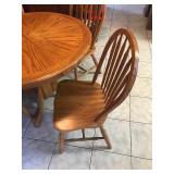 Solid Wood Table with 4 Chairs and Leaf