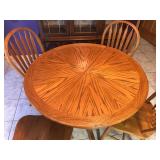 Solid Wood Table with 4 Chairs and Leaf