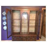 2 - Piece Wood China Hutch with Glass Front and Shelves