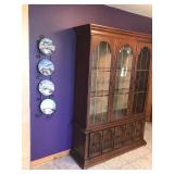2 - Piece Wood China Hutch with Glass Front and Shelves