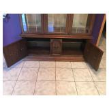 2 - Piece Wood China Hutch with Glass Front and Shelves