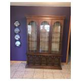2 - Piece Wood China Hutch with Glass Front and Shelves