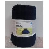 Twin/Twin Extra Long Corduroy Plaid Comforter Navy Blue - Room Essentials