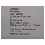 Queen Microfiber Sheet Set Blue/Black Gingham - Room Essentials