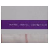 Room Essentials Queen, Brushed for Softness Microfiber, Pink Grid Sheet Set
