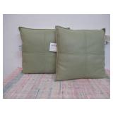 Two Sage Green 18x18 inch Decorative Pillows