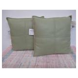 Two Sage Green 18x18 inch Decorative Pillows