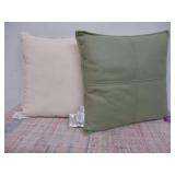 Two Sage Green 18x18 inch Decorative Pillows