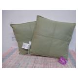 Two Sage Green 18x18 inch Decorative Pillows