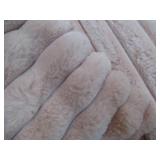2 Textured Faux Fur Decorative Pillow in Pastel Pink