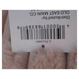 2 Textured Faux Fur Decorative Pillow in Pastel Pink