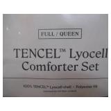 3pc Full/Queen TENCEL Comforter and Sham Set Light Teal Green