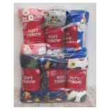 Holiday Style Christmas Soft Throw, 50 in x 60 in, 6 Assorted Designs