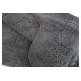 2 Piece Set Luxurious Black Bath Rug