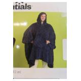 Oversized Dark Blue Wearable Blanket Jacquard Plush Wearable Blanket