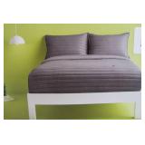 Full/Queen Satin Quilt Gray - Room Essentials: Midweight Sateen Coverlet