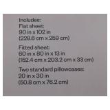 Room Essentials Queen, Brushed for Softness Microfiber, Pink Grid Sheet Set