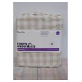 Queen Microfiber Sheet Set Khaki Gingham - Room Essentials