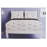 Full/Queen Satin Quilt White/Black - Room Essentials, Midweight Sateen Coverlet