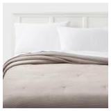 Twin/Twin Extra Long Corduroy Plush Comforter Light Gray - Room Essentials