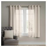 54"x84" Light Filtering Textured Weave Window Curtain Panel Off White - Threshold