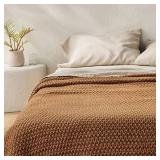 King Size Chunky Knit Bed Blanket -Casaluna