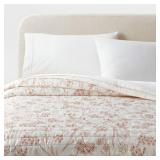 Room Essentials Full/Queen Satin Quilt Copper, Floral Sateen Coverlet.