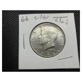 1966 Silver Kennedy Half Dollar