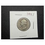 1941 Silver Washington Quarter