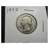1942 Silver Washington Quarter