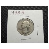 1943 S Silver Washington Quarter
