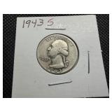 1943 S Silver Washington Quarter