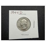 1944 D Silver Washington Quarter