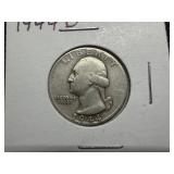 1944 D Silver Washington Quarter