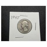 1945 Silver Washington Quarter