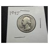 1945 Silver Washington Quarter