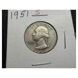 1951 S Silver Washington Quarter