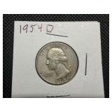 1954 D Silver Washington Quarter
