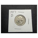 1957 D Silver Washington Quarter