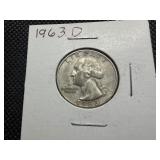 1963 D Silver Washington Quarter